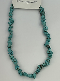 Turkuaz kırık doğal taşlı kolye