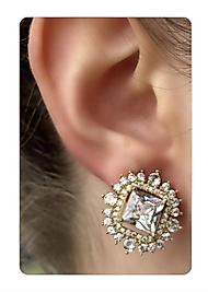 Taşlı Vip model abiye küpe