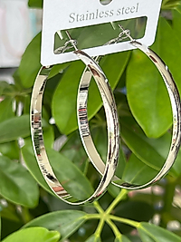 Gümüş renk halka model çelik küpe