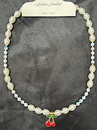 Kiraz model inci boncuklu kolye