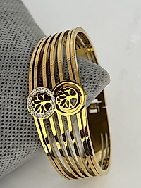 Hayat ağacı model gold çelik kelepçe