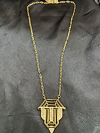 Taş detay Gold renk Çelik kolye (Serenay kolye)