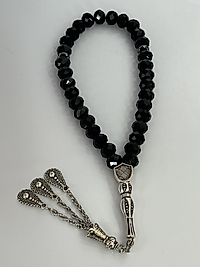 Siyah Çin kristali boncuklu tespih