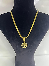 Hayat ağacı detay gold çelik kolye
