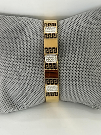 Taşlı gold çelik kelepçe