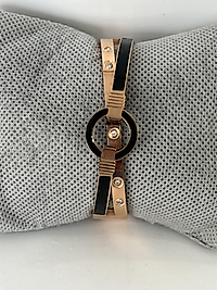 Rose gold siyah detay çelik kelepçe