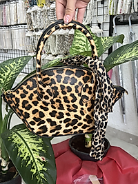 Leopar desen zara model kurdele detay çanta