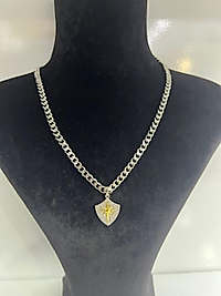 Gümüş Taşlı çelik kolye