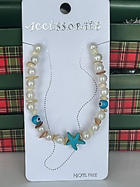 Deniz yıldızı model incili halhal