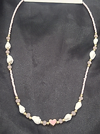 Kalp detay deniz kabuklu yaz kolyesi