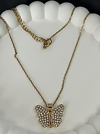 Kelebek model gold çelik kolye