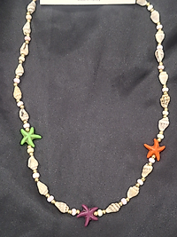 Renkli deniz yıldızı model deniz kabuklu kolye