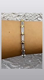 Kutup yıldızı detay gümüş ve gold xuping bileklik