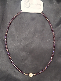 Papatya model mor boncuklu yaz kolyesi