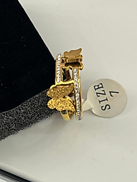 Çift kelebekli çelik halka yüzük