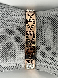 Taşlı rose gold çelik kelepçe