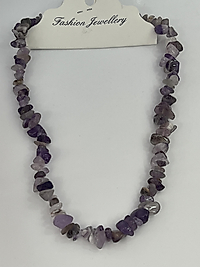 Doğal ametist taşlı kolye