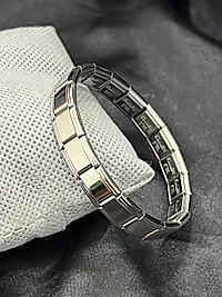 Gümüş renk çelik İtalyan bileklik