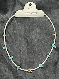 Deniz kızı kuyruk model mavi taş detay kolye