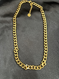 Gold büyük zincir çelik kolye