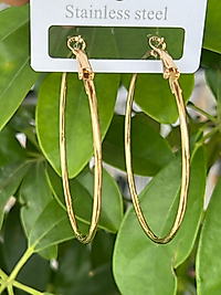 İnce halka model gold renk çelik küpe