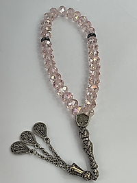 Pembe Çin kristali boncuklu tespih