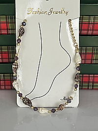 Deniz kabuğu model boncuk detaylı halhal