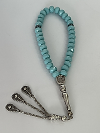 Buz mavisi Çin kristali tespih