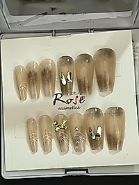 Kurdele detay taşlı takma tırnak