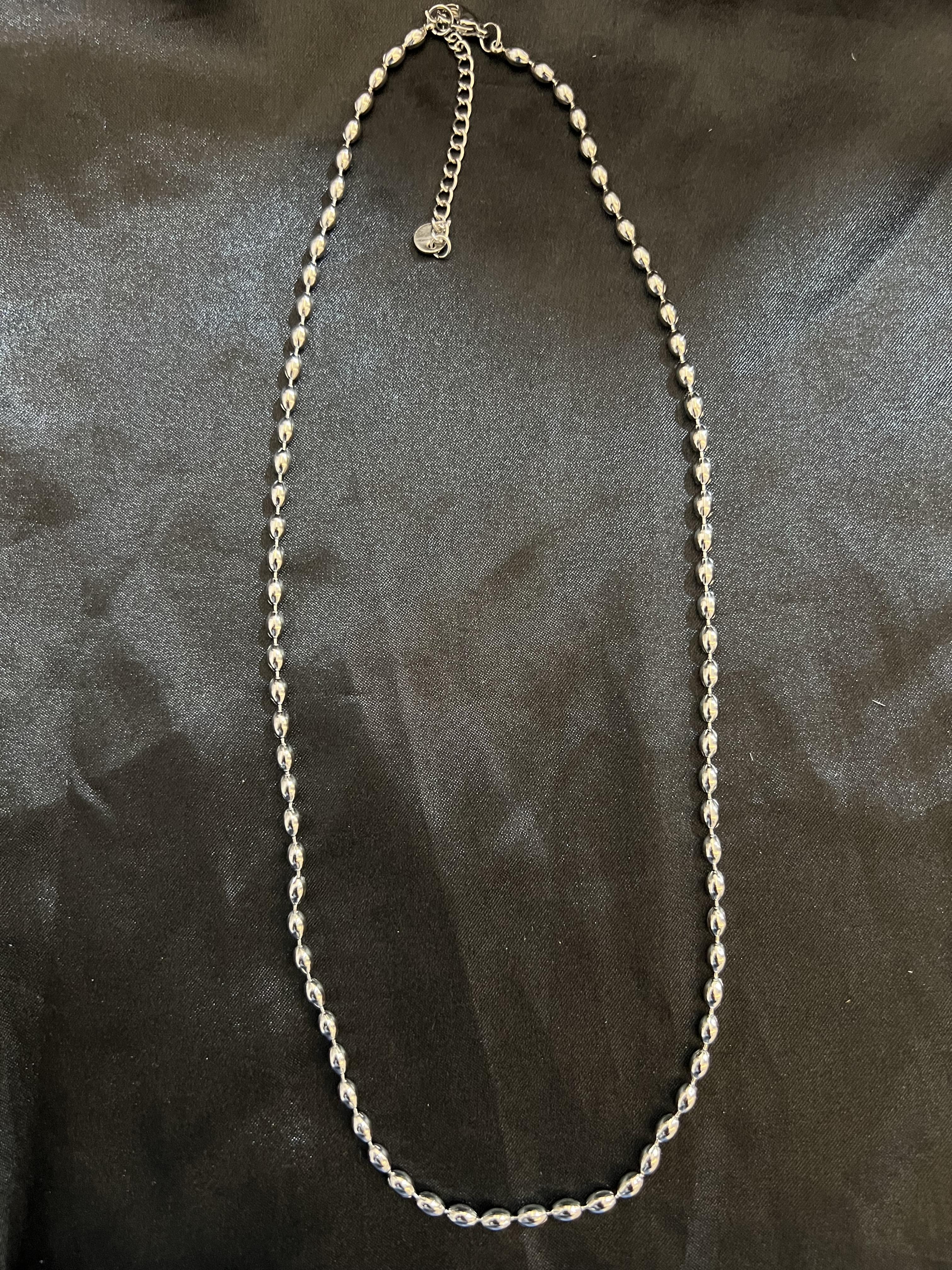 Arpa taneli gümüş renk çelik kolye