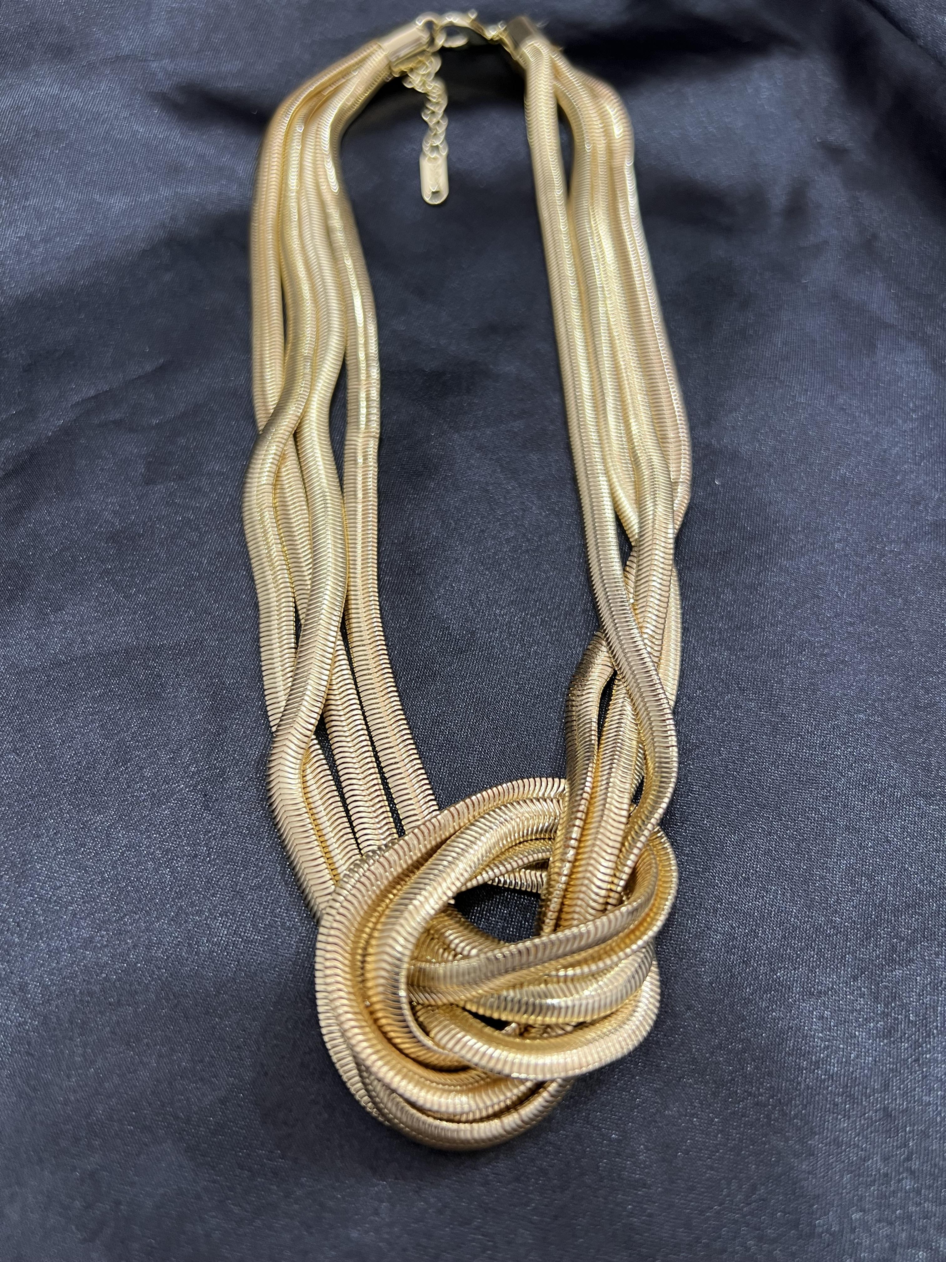 Üçlü İtalyan zinciri gold renk çelik kolye