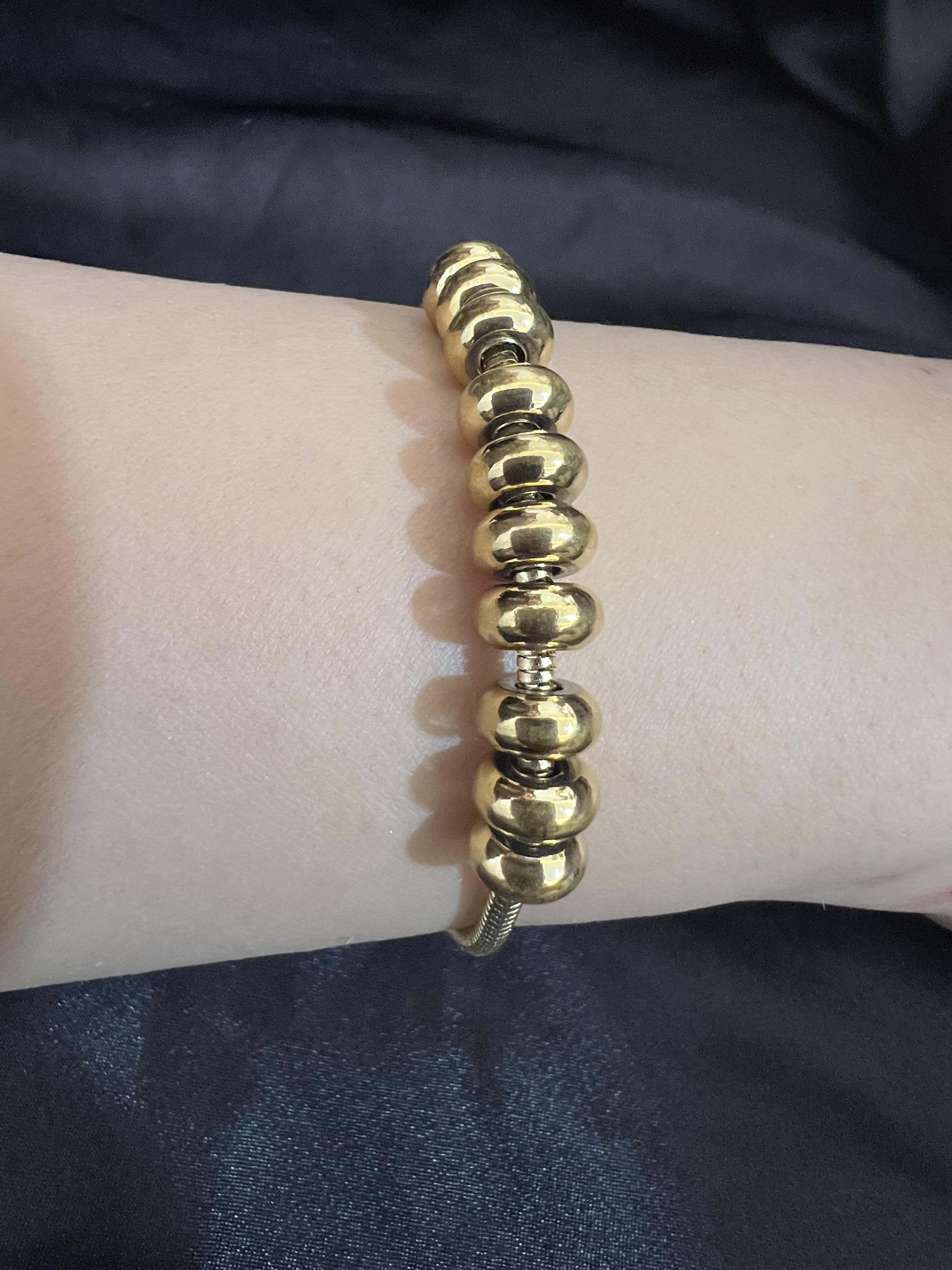 Çemberli model gold renk çelik bileklik