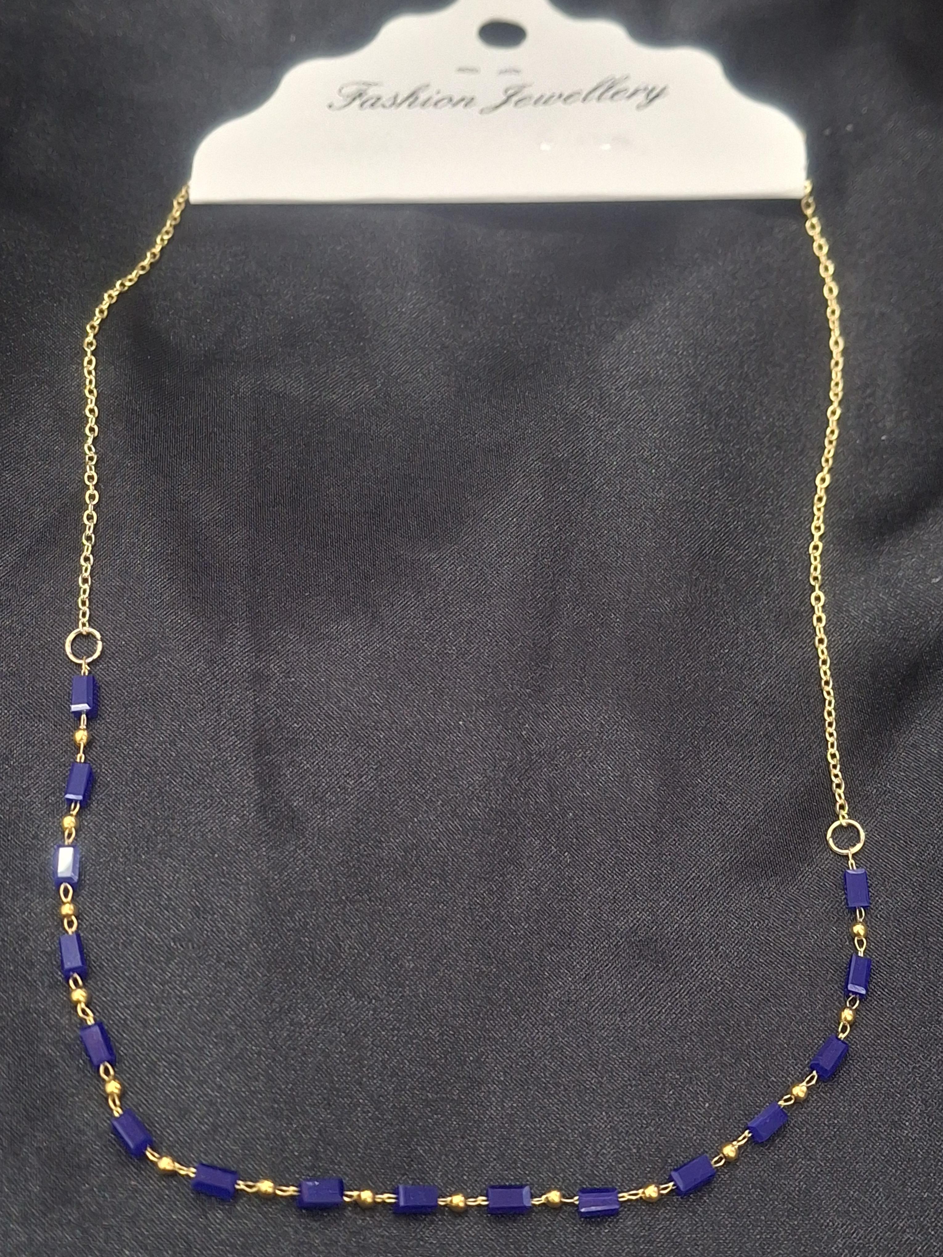 Mavi taşlı yazlık kolye