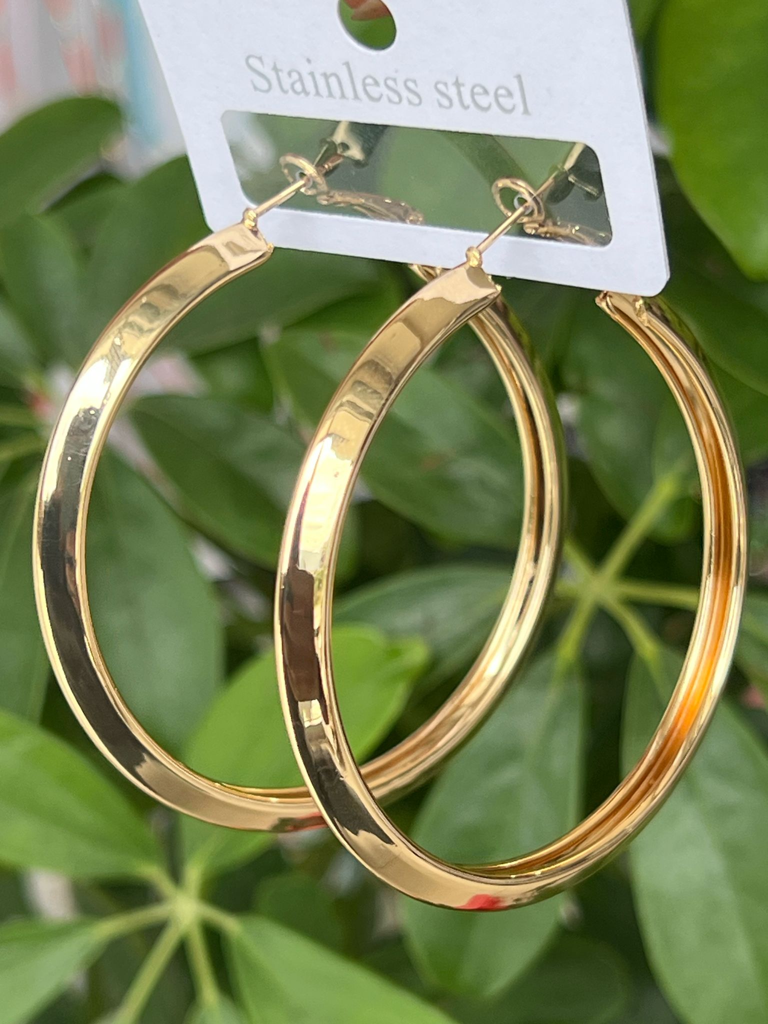 Basık halka model çelik küpe