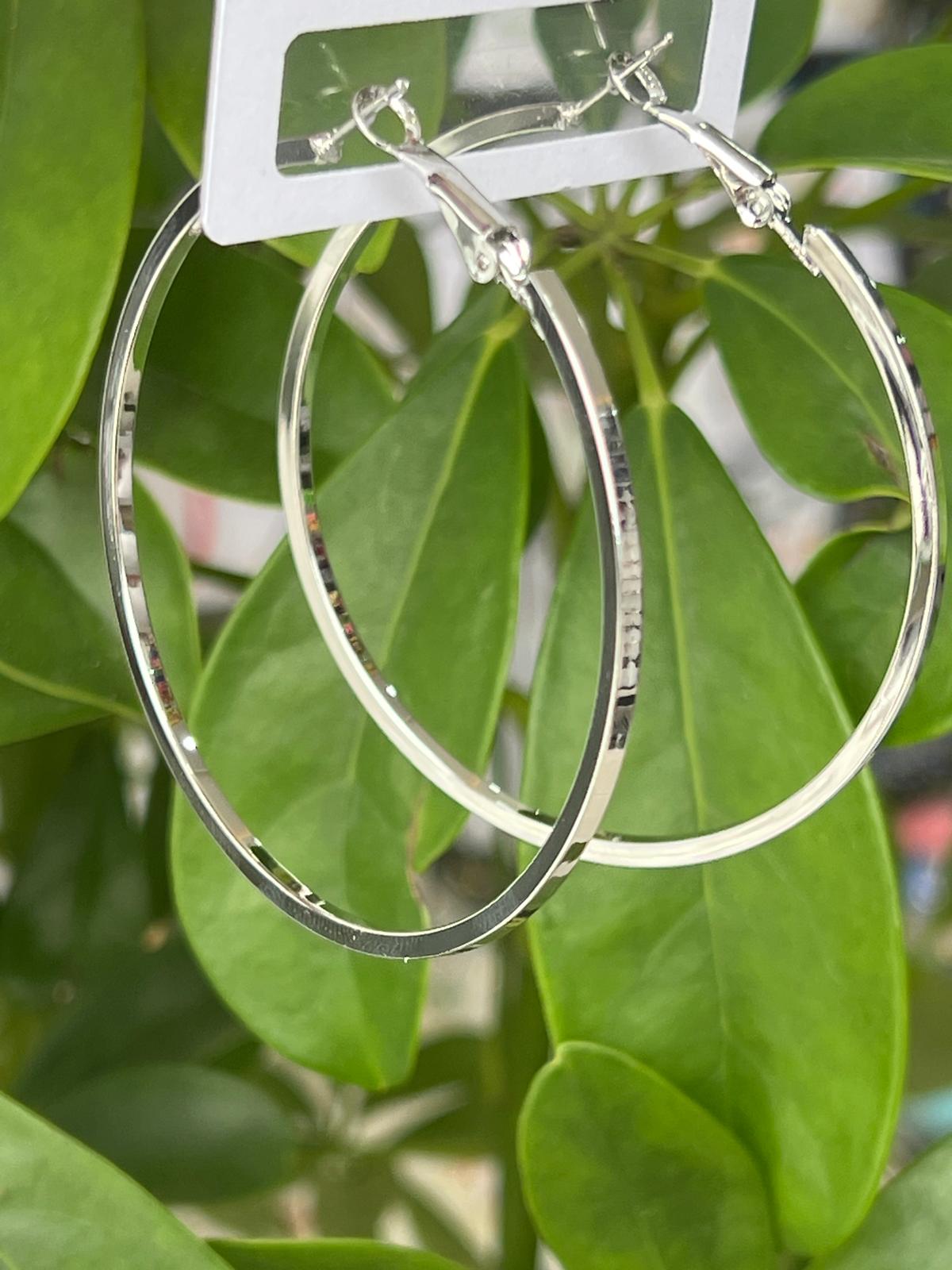 Gümüş renk halka model çelik küpe