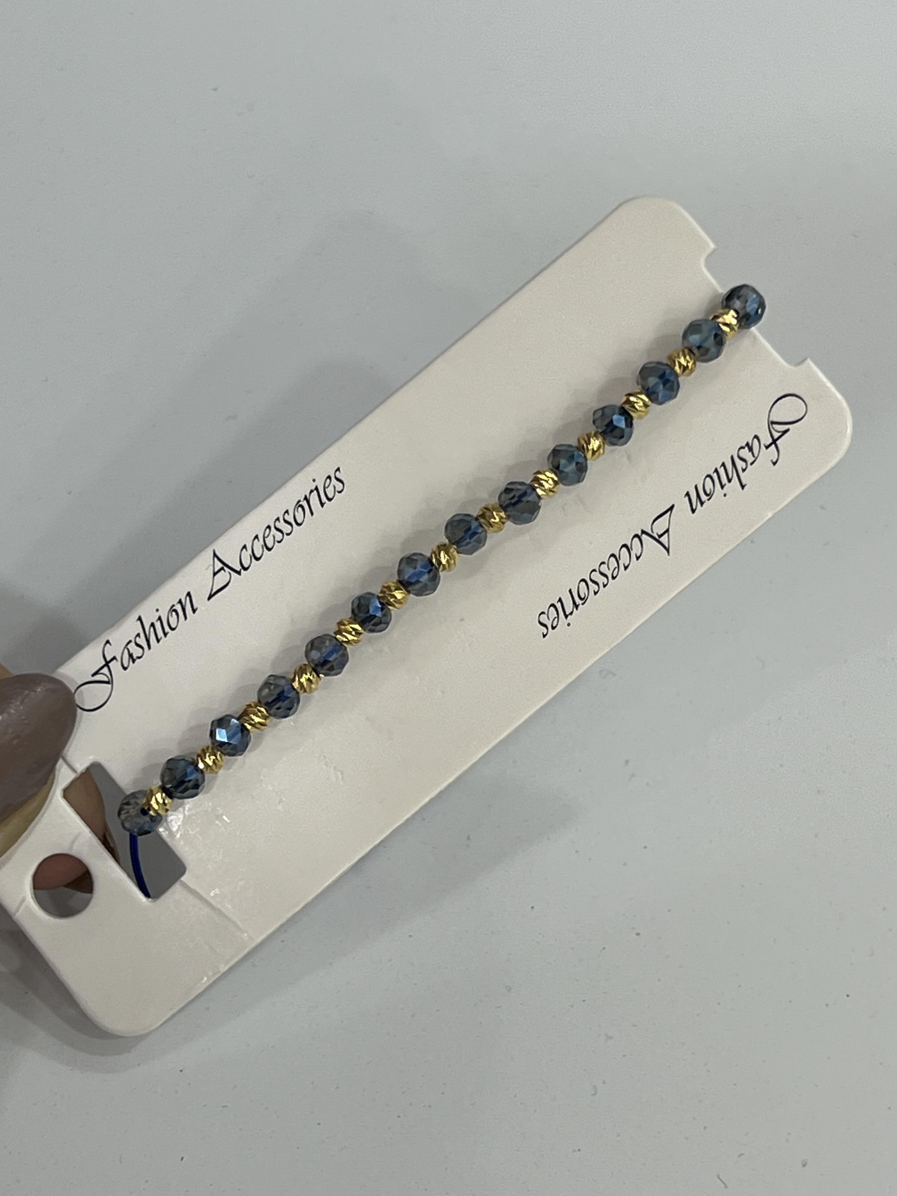 Koyu mavi boncuklu bileklik