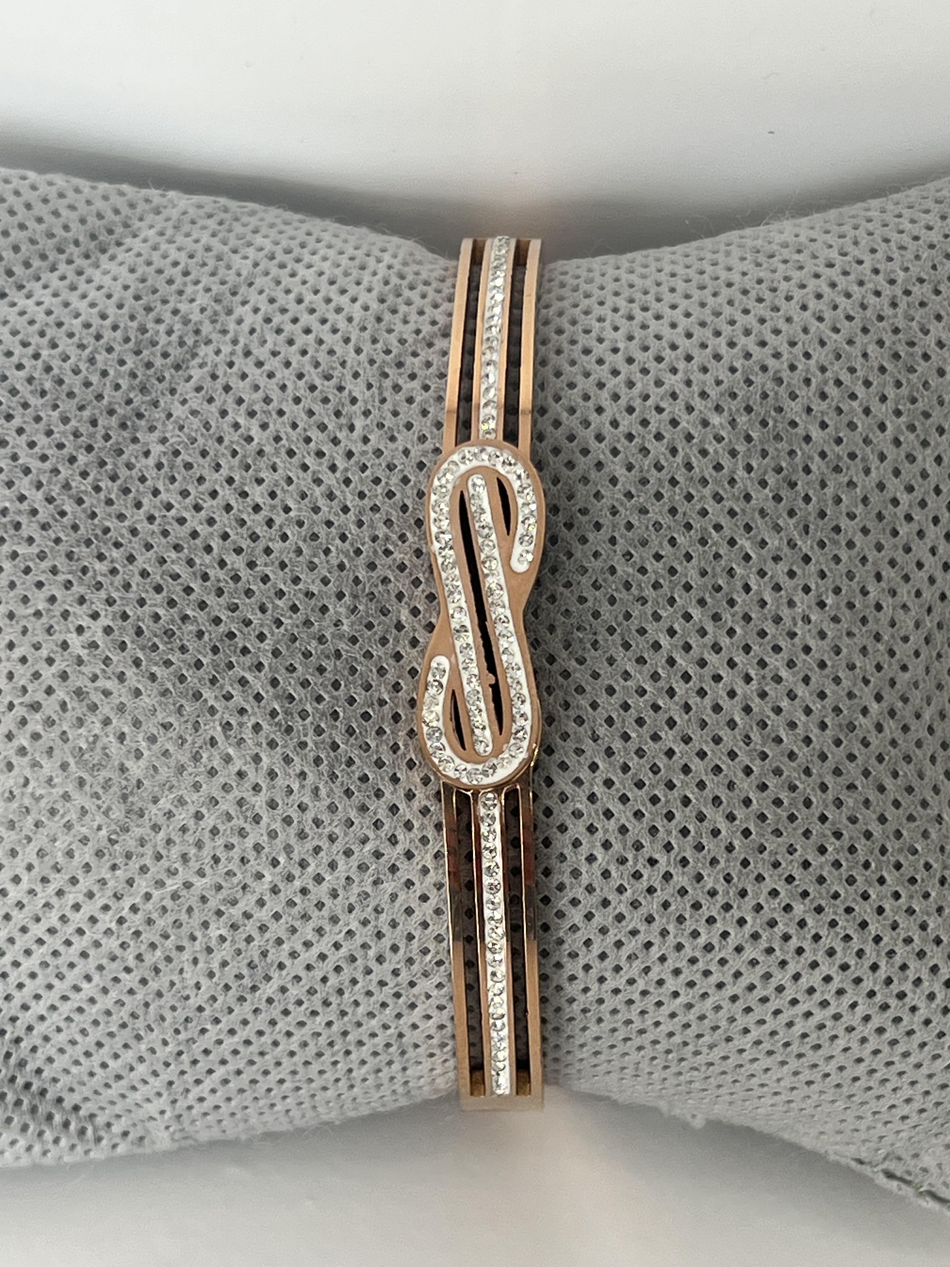 Sonsuzluk model rose gold çelik kelepçe