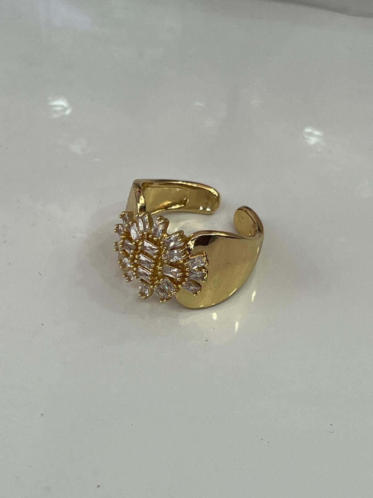 Kalın taşlı model çelik yüzük