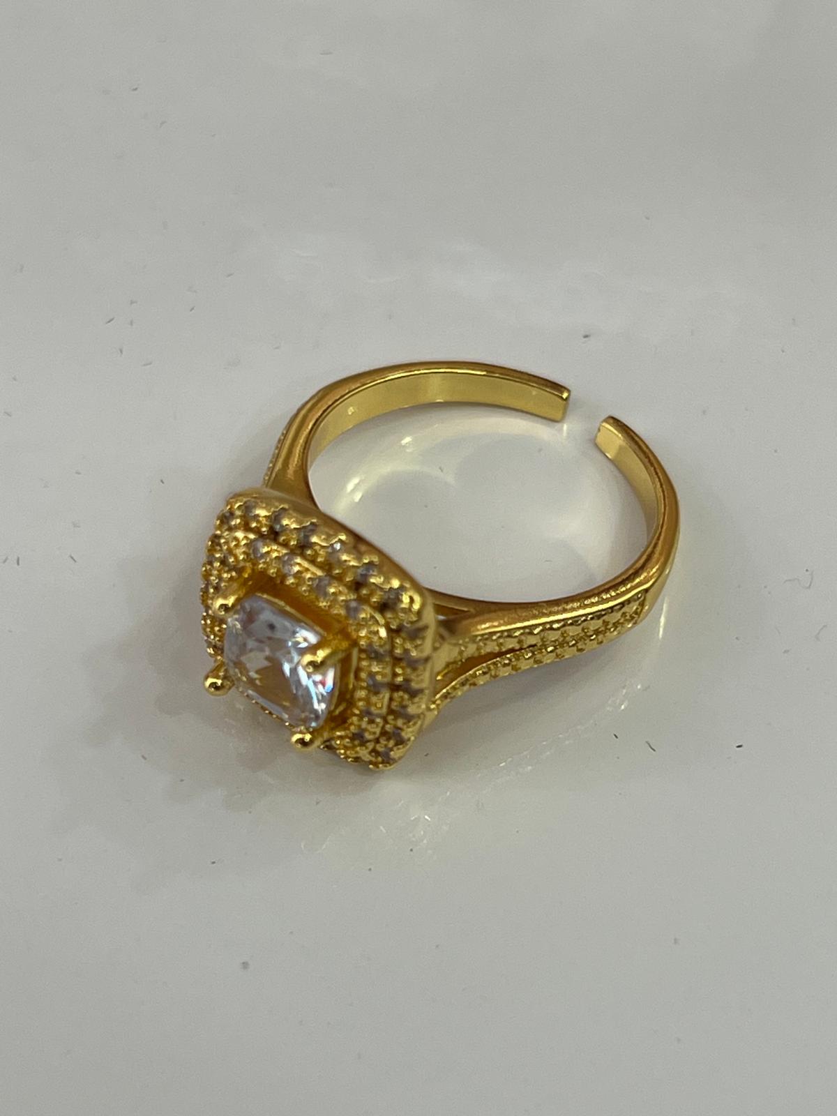 Tektaş model gold çelik yüzük