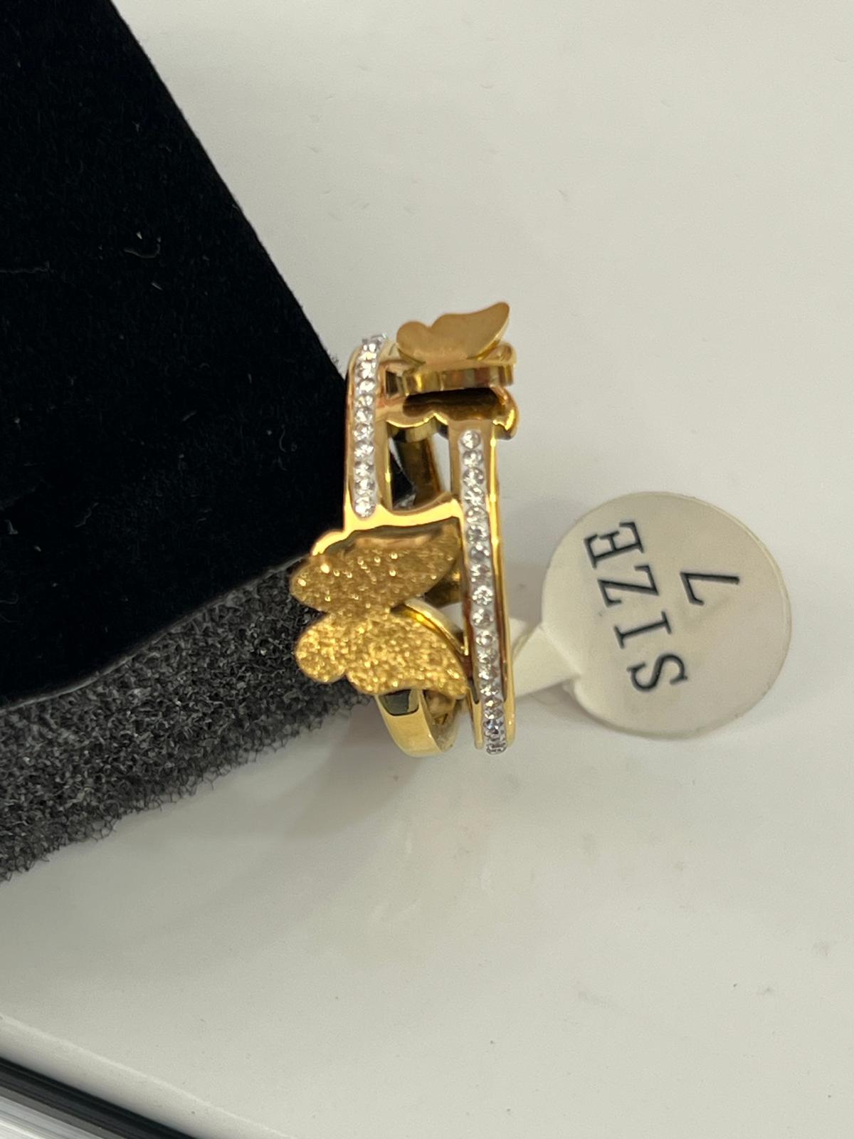 Çift kelebekli çelik halka yüzük