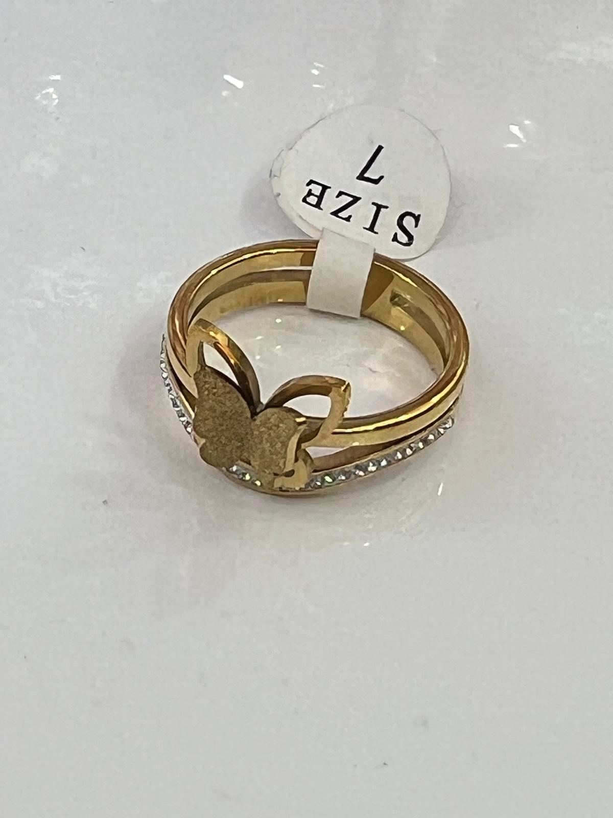 Kelebek model gold çelik yüzük