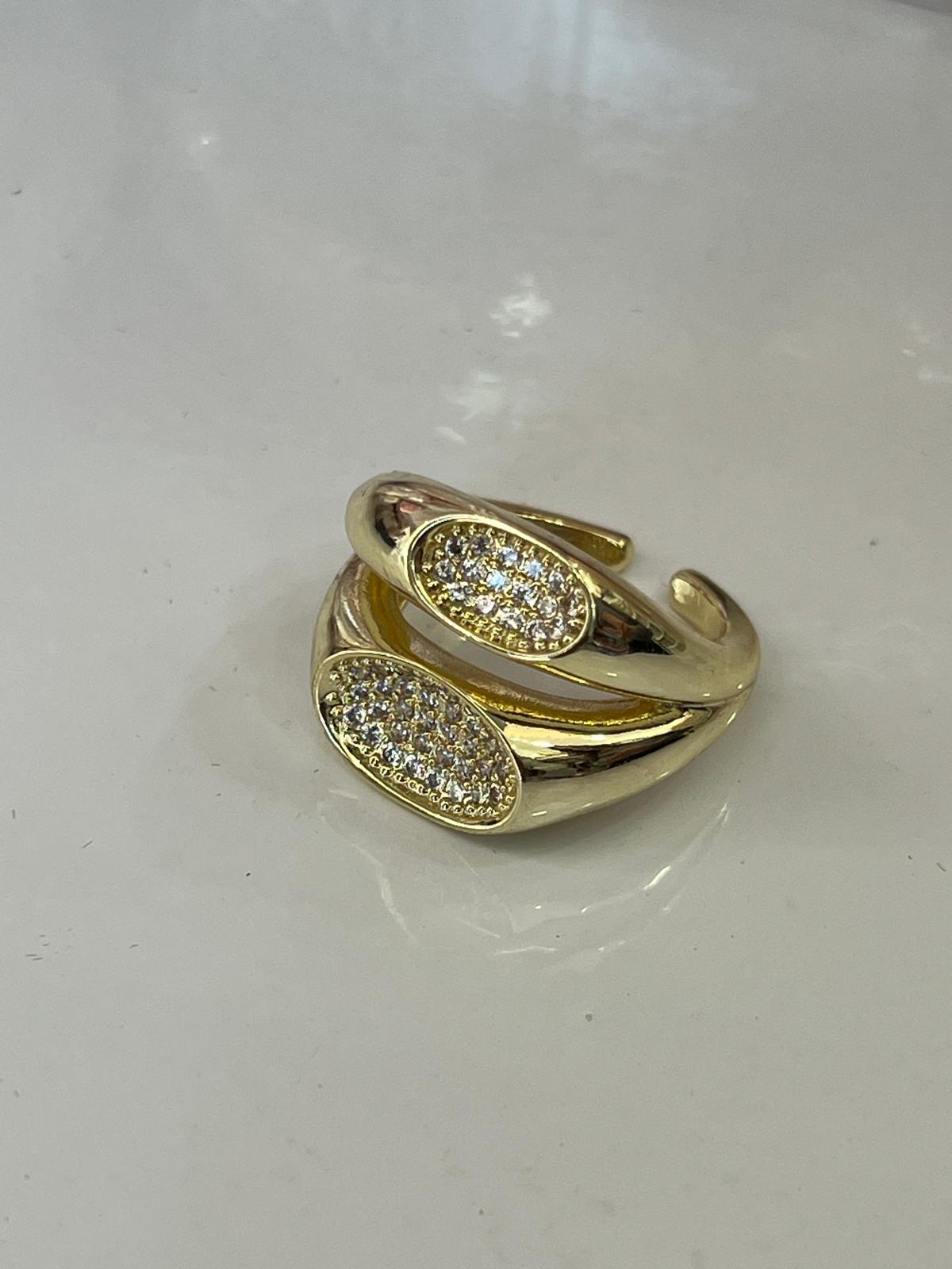 İkili taşlı basık bombe model çelik yüzük