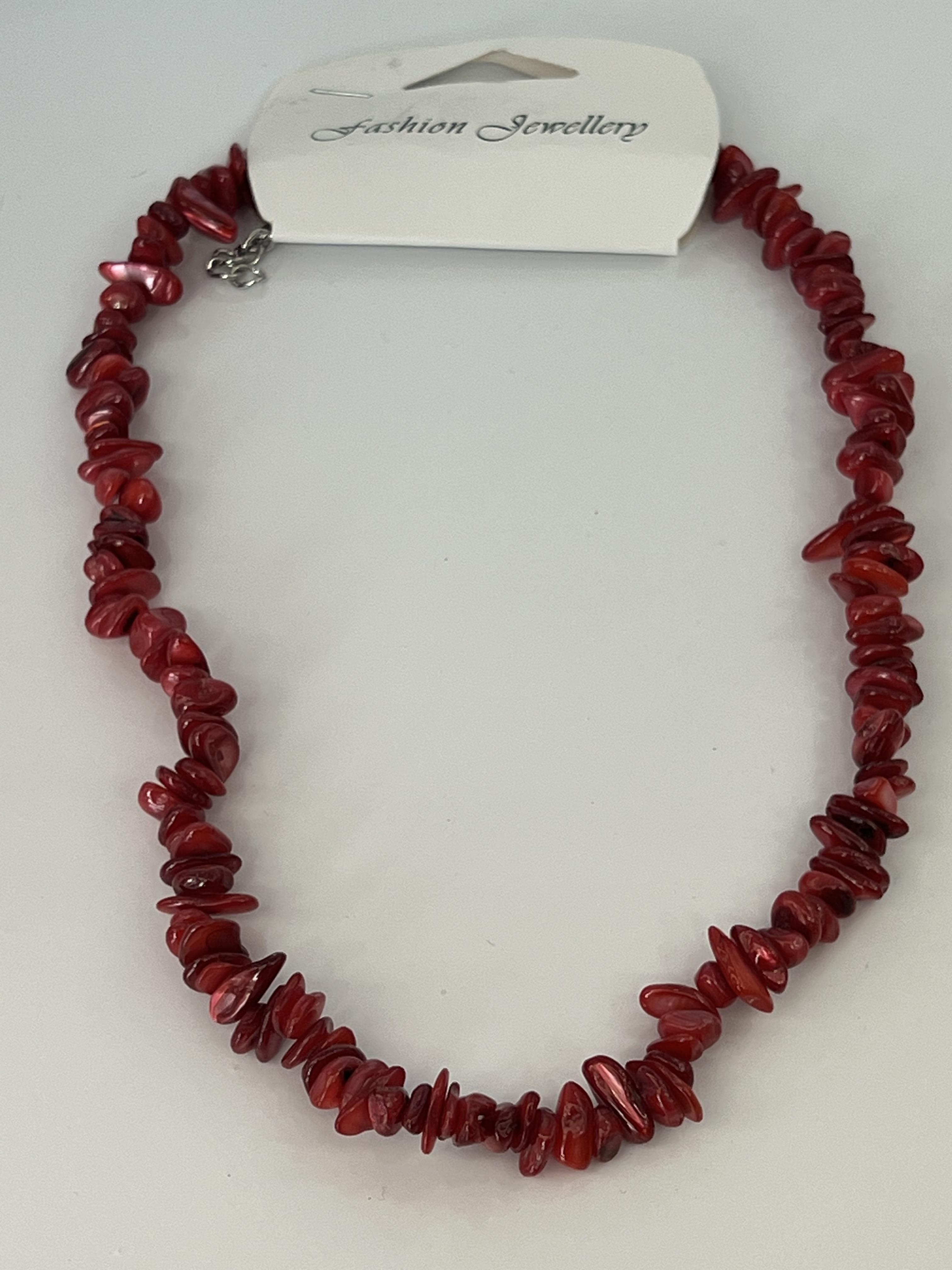 Doğal mercan taşı kolye