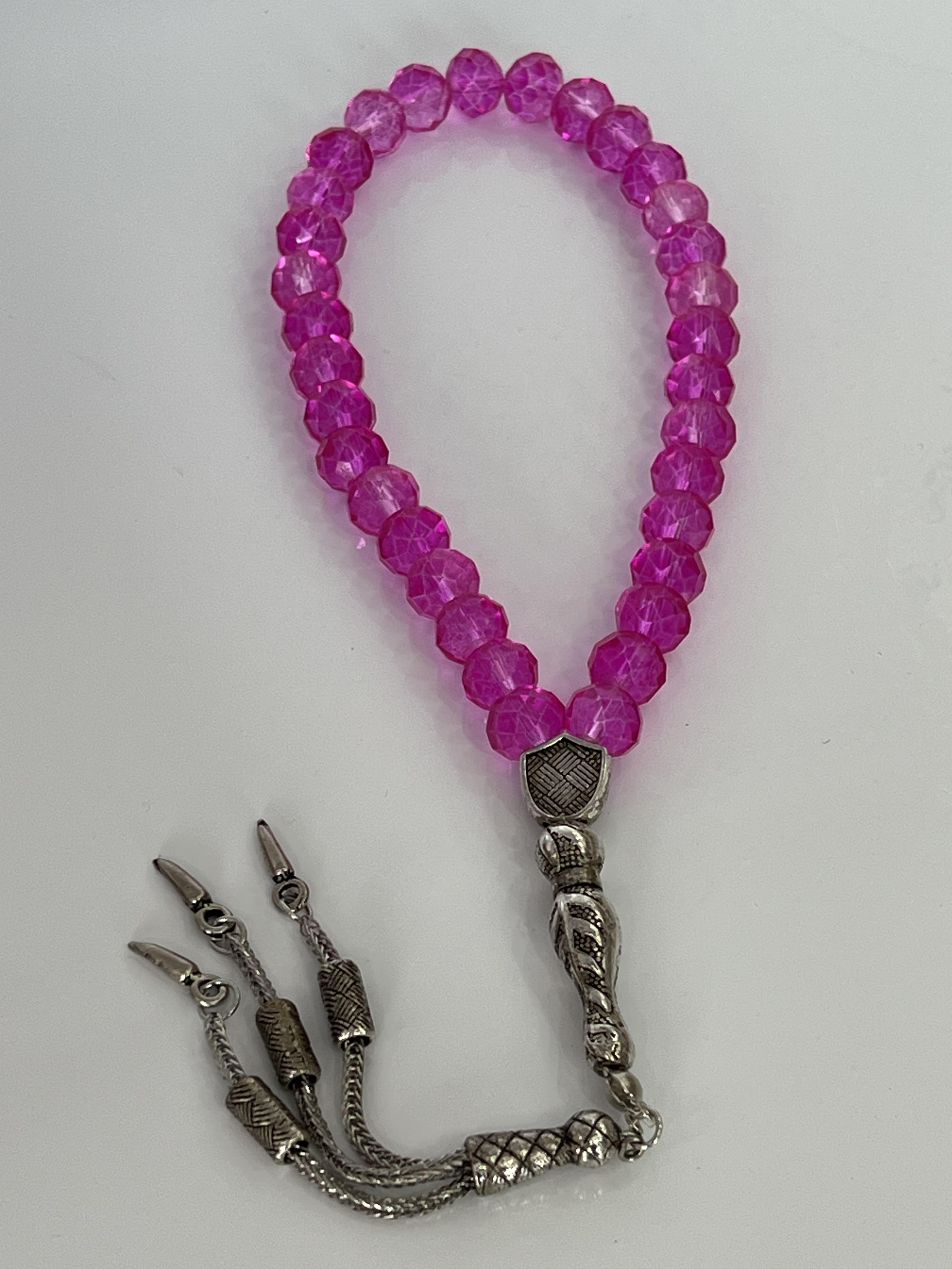 Çin kristali fuşya tespih