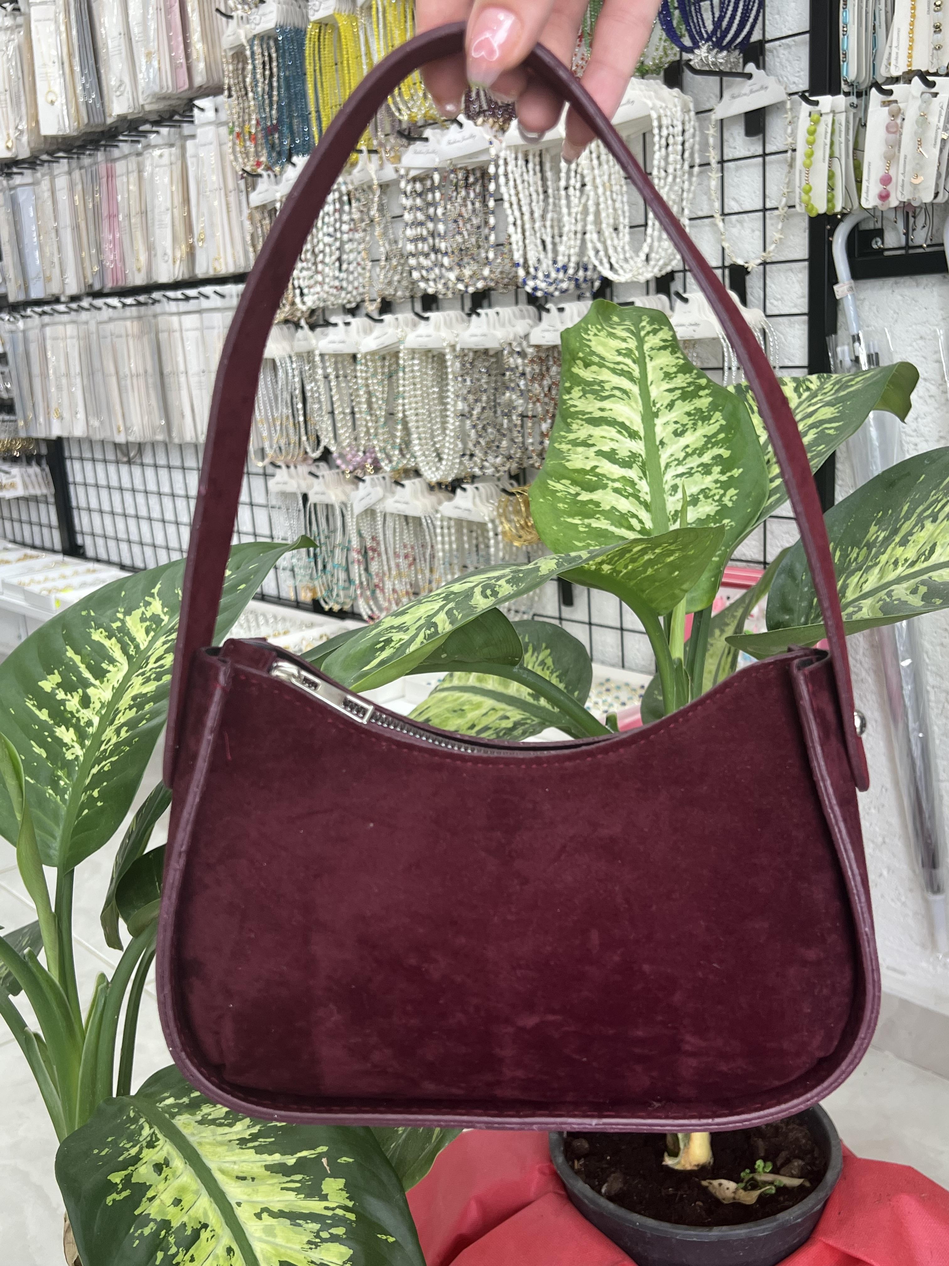 Bordo renk kadın kol çantası