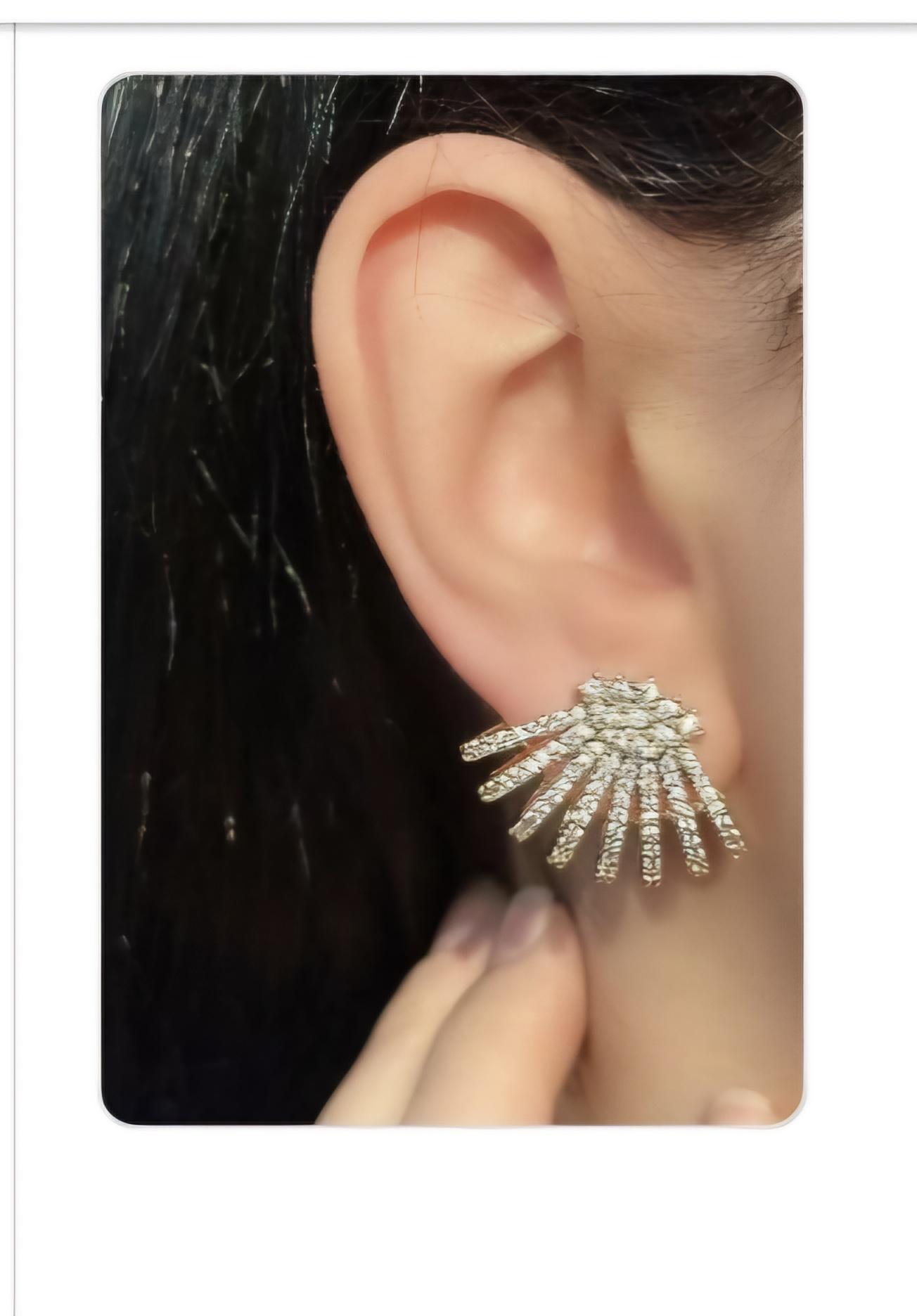 Taşlı vip özel tasarım abiye küpe