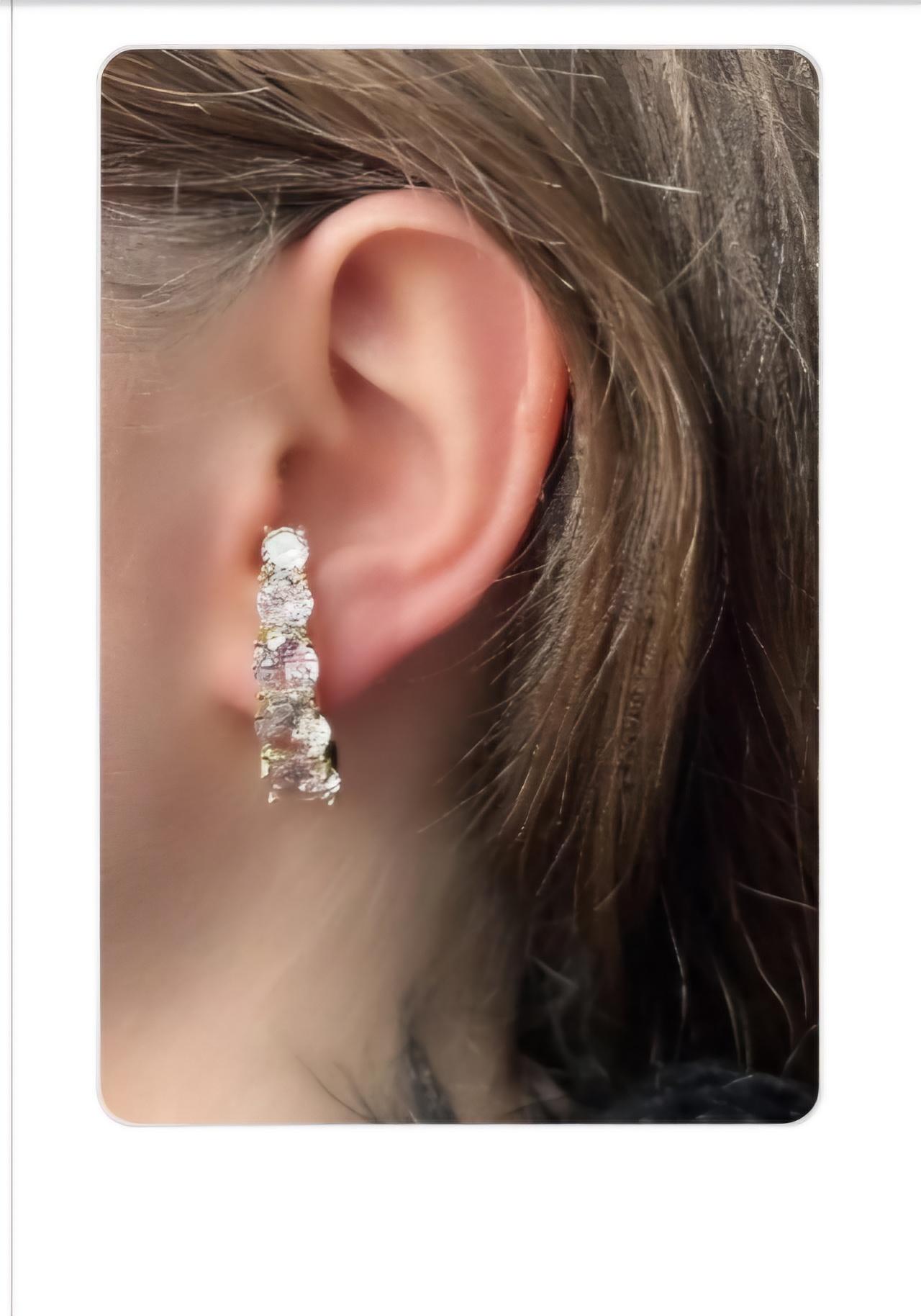 Uzun taş sıralı vip özel tasarım abiye küpe