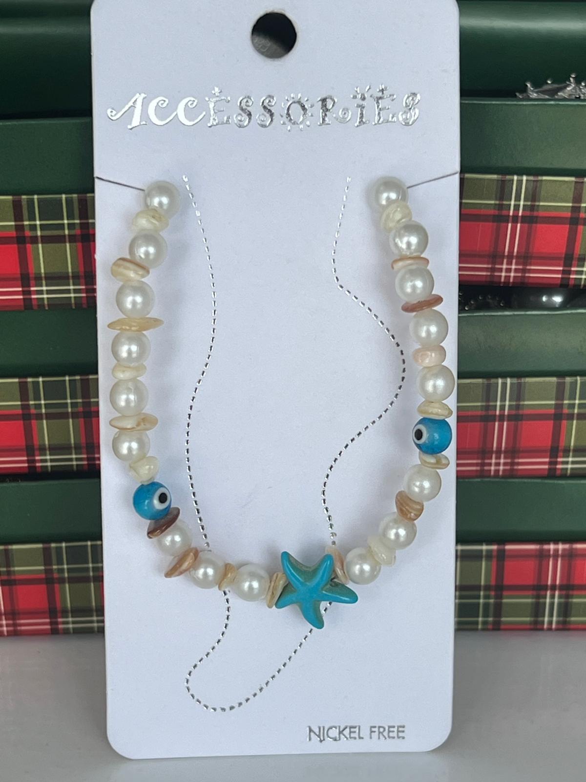 Deniz yıldızı model incili halhal