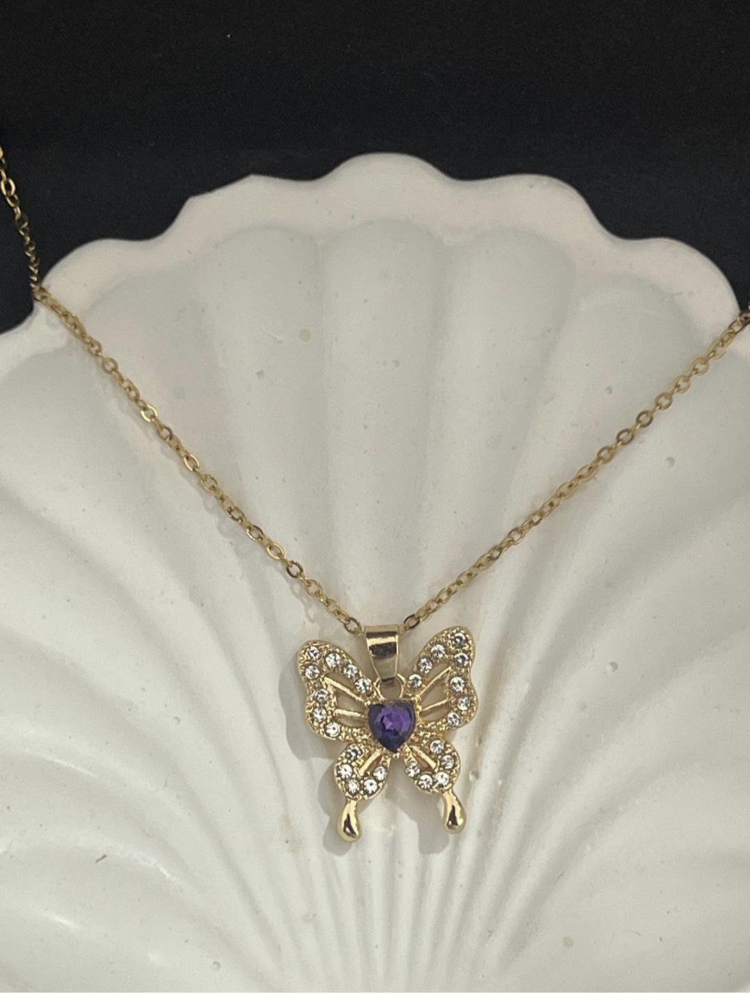 Kelebek model çelik kolye