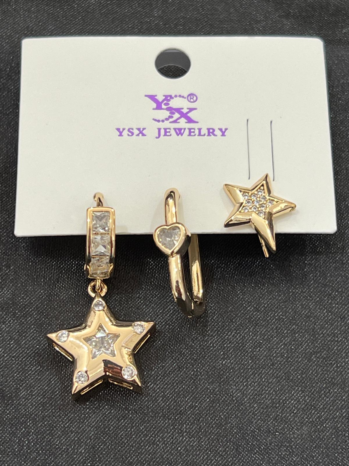 Yıldız model üçlü xuping küpe set